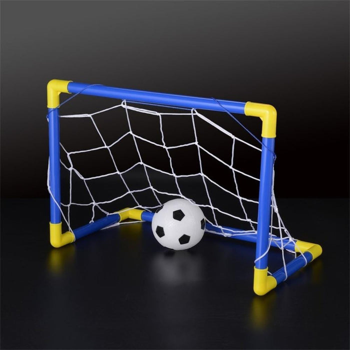 Folding Mini Football Soccer Ball Goal Post Net Set + Pump Kids Sport Indoor Outdoor Games Toys Child Birthday Gift Plastic