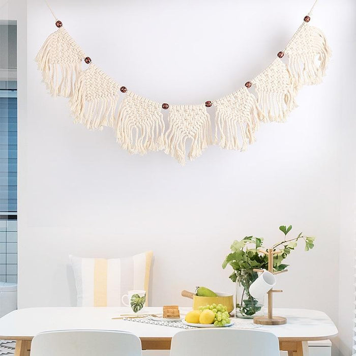 Macrame Fringed Woven Tapestry Wall Hanging Home Wall Decoration Boho Decor