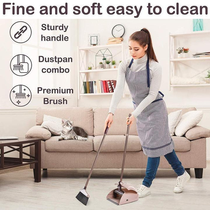 Self Cleaning Broom and Dustpan