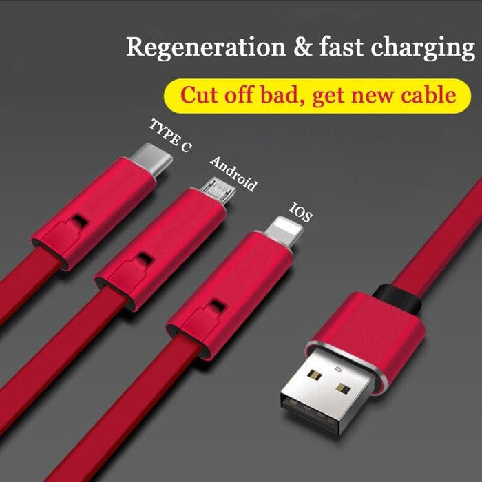 4A Fast Charger Cable Repairable USB Data Sync Charging Cord 1.5m Repair Recycling Renewable Charging Adapter Cord for IOS TypeC