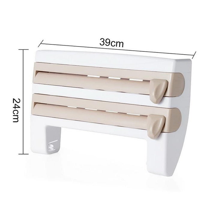 Paper Towel Tissue Storage Rack Kitchen Film Cling 4 In 1 Multifunctional Paper Dispenser Wall Mounted Paper Towl Roll Holder