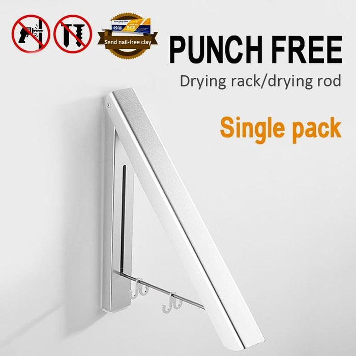 Clothes Hanger Space Invisible Aluminum Hanger Folding Portable Drying Rack Retractable Space Aluminum Towel Drying Anti-rust