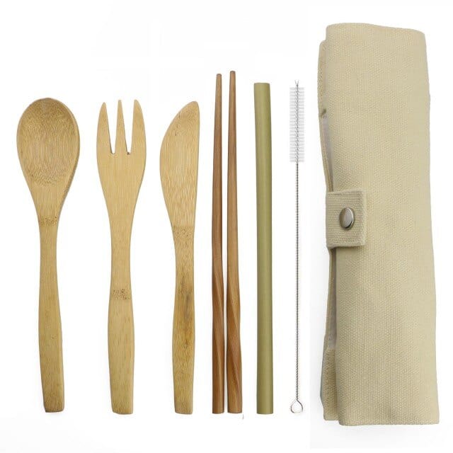 6 Piece Wooden Cutlery Set