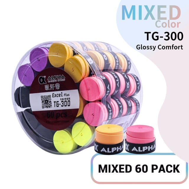 ALPHA Padel Grip Tennis Badminton Racket Overgrip 1050mm Anti-Slip Sweat-absorbent Dry Sticky Bike Fishing Rod Grip Tape 60Pcs