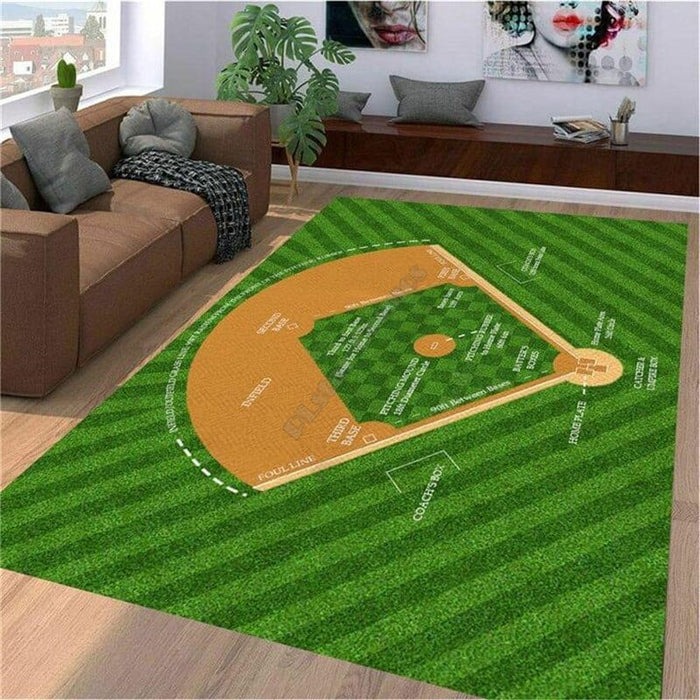 Premium Baseball Rug 3D All Over Printed Non-slip Mat Dining Room Living Room Soft Bedroom Carpet 01