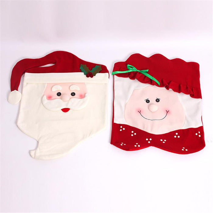 Christmas Supply Red Chair Covers Claus Flannel Dust Proof Handmade Santa Cover for Chair Home Party Festival Decoration