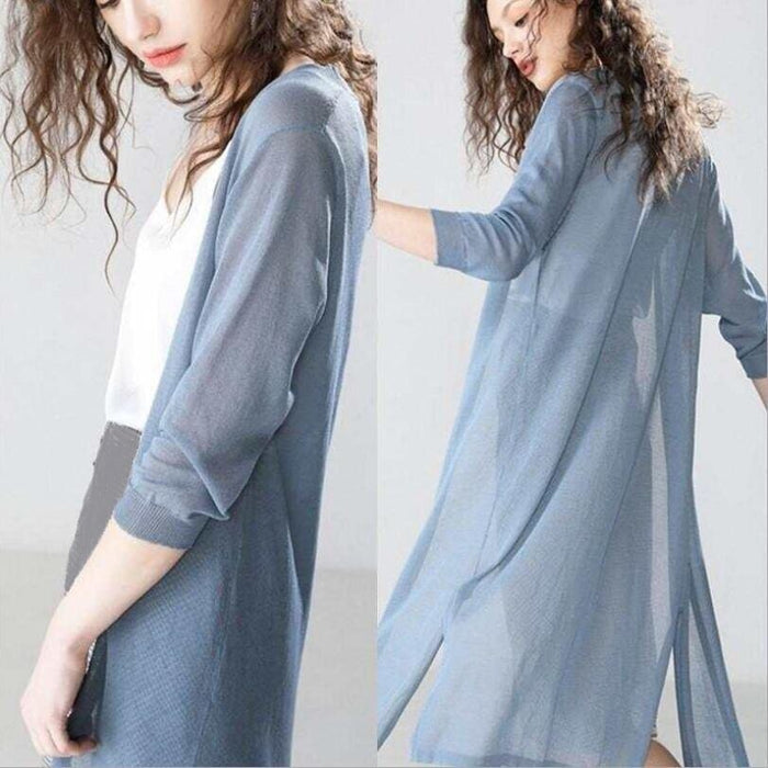 New Spring Summer Sun Protection Clothing Women Long Cardigan Female Knitted Sweater Women Coat Jacket Ladies Shawl Outerwear