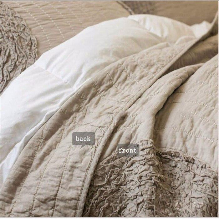 Embroidered Summer Comforter Bedding Sets 100% Cotton Quilted Quilt With Two Pillowcase Queen Size 3pieces Bedding Set