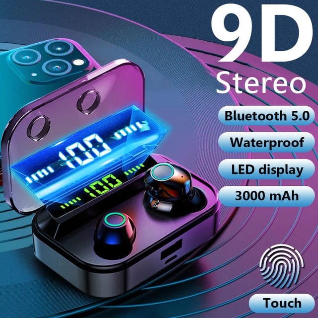 TWS Bluetooth 5.1 Earphones 3500mAh Charging Box Wireless Headphone 9D Stereo Sports Waterproof Earbuds Headsets With Microphone