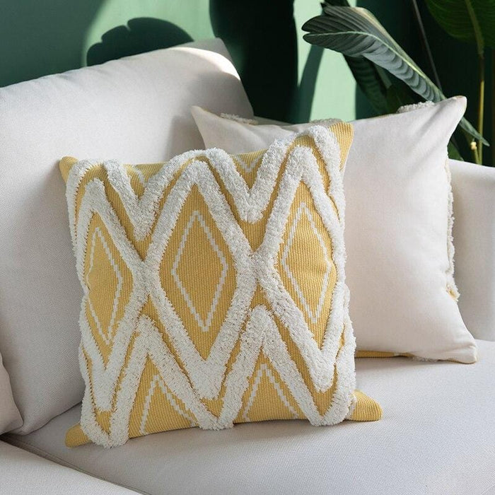 Cotton Woven cushion cover Iovry Tassels pillow cover Morroccan Style Tuft for Home decoration Sofa Bed 45x45cm/30x50cm/50x50cm