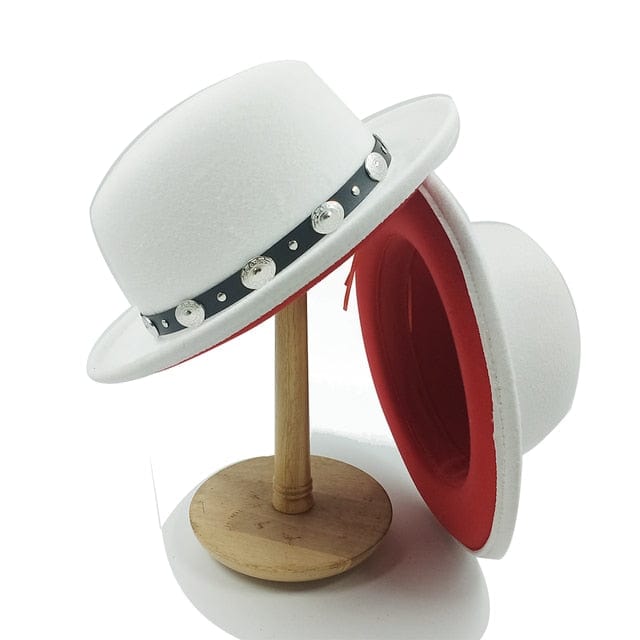 Fedoras Hat For Men Jazz Hats Women&#39;s Hat Double-sided Color Cap Feather Accessories Cowboy Hat With Upturned Brim Wholesale