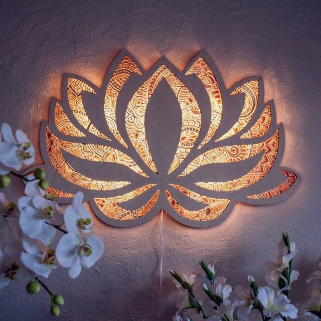 Lotus Flower Wall Hanging Light
