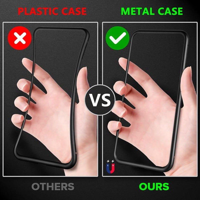 Tongdaytech Magnetic Tempered Glass Privacy Metal Phone Case Coque 360 Magnet Cover For Iphone SE2 XR XS  11 Pro MAX 8 7 6 Plus