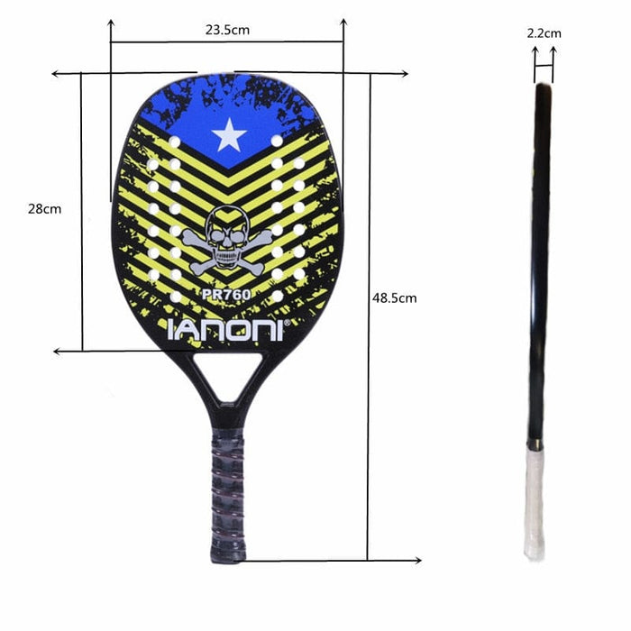 IANONI High Quality Carbon Glass Fiber Beach Tennis Racket EVA Soft Face Racquet Protective Cove Professional Padel Equipment