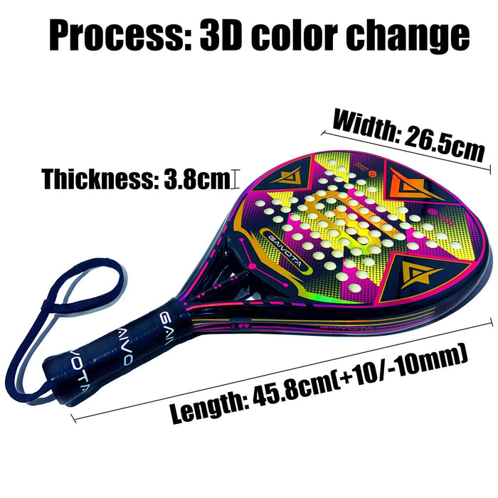 GAIVOTA 3D Foil Carbon Cage Tennis Racket Soft Paddle Racket with Pocket Lid