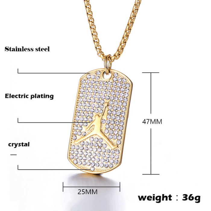 Luxury Hip Hop Diamond Set with Basketball Pendant Necklace