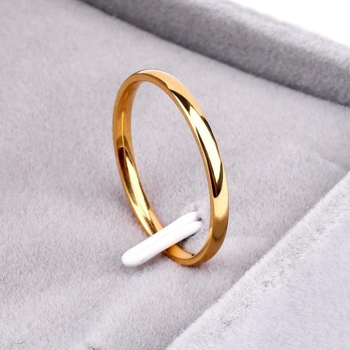 Titanium Steel Rose Gold Anti-allergy Smooth Simple Wedding Couples Rings