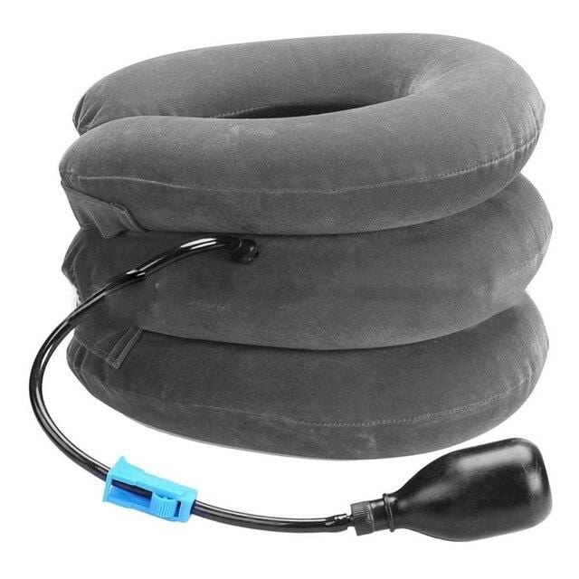 Three Layers Cervical Neck Traction Apparatus Inflatable Velvet Neck Guard Portable Adjustable Neck Brace Support Health Care