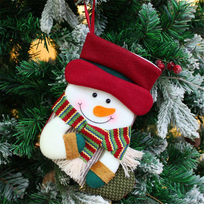 Christmas Santa Claus Socks Candy Gift Bag Ornament Party Xmas Tree Hanging Christmas Socks Decoration Adornos De Navidad @D