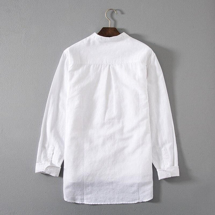 Brother Wang 4 Color Men's Stand Collar White Shirt