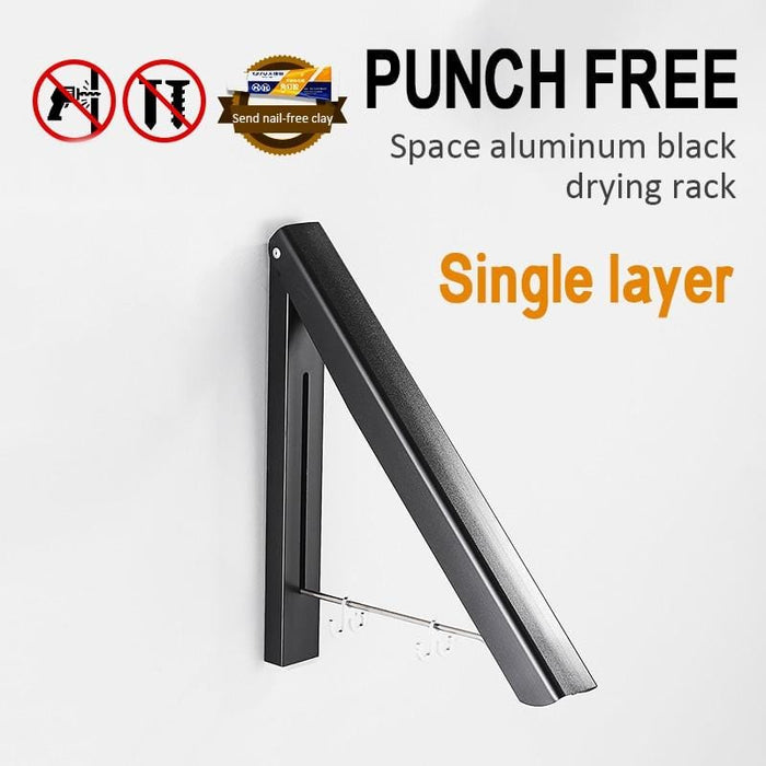Clothes Hanger Space Invisible Aluminum Hanger Folding Portable Drying Rack Retractable Space Aluminum Towel Drying Anti-rust