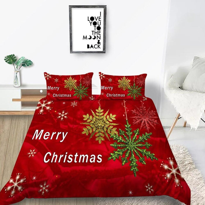 Christmas Bedding Sets Colorful Balloon Print Christmas Bed Decoration Santa Claus Wishes