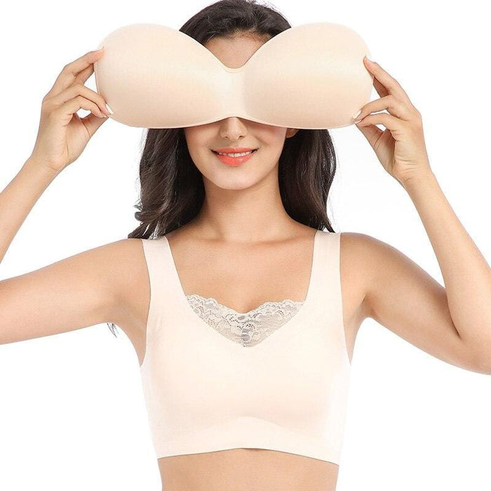 Meizimei seamless sleep bras for women sports bralette lace vest beauty back sexy lingerie padded crop top bh plus size intimate