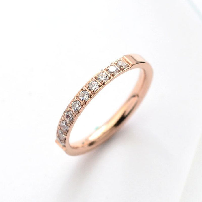 Rose Gold Colors AAA Zirconia Crystal Rings for Woman Man