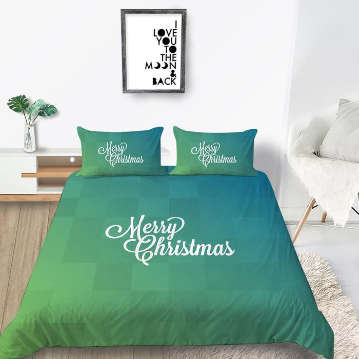 Christmas Bedding Sets Colorful Balloon Print Christmas Bed Decoration Santa Claus Wishes