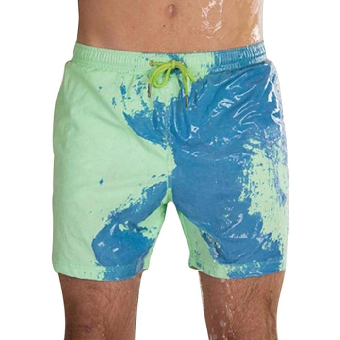 Magical Change Color Beach Shorts Men Swimming Trunks Swimwear Quick Dry Bathing Shorts Beach Shorts
