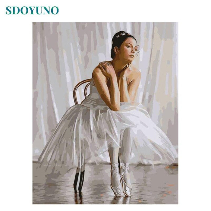 SDOYUNO Frame DIY Painting By Numbers Kits Abstract Dancer Figure Painting Oil Picture By Numbers Acrylic Paint For Home Decor