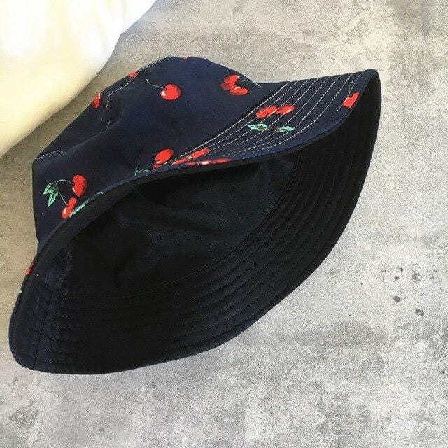 LDSLYJR 2018 Cherry print Bucket Hat Fisherman Hat outdoor travel hat Sun Cap Hats for Men and Women 264