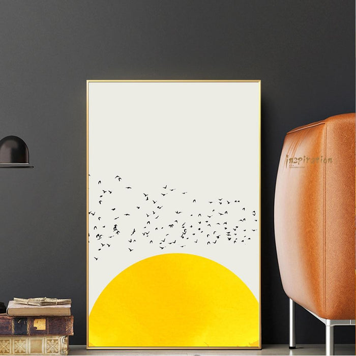 Nordic Simple Canvas Art Prints A Thousand Of Birds Abstract Canvas Art Wall Paintings