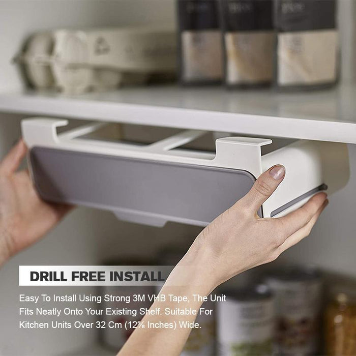 Home Kitchen Self-adhesive Wall-mounted Under-Shelf Spice Organizer