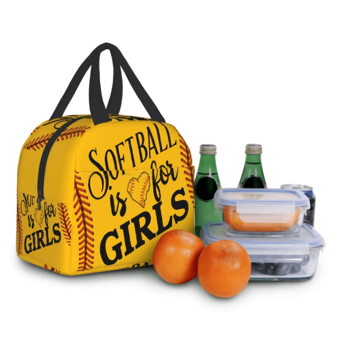 Softball Lunch Bag Insulated Lunch Box Soft Cooler Cooling Tote for Kids Adult Men Women