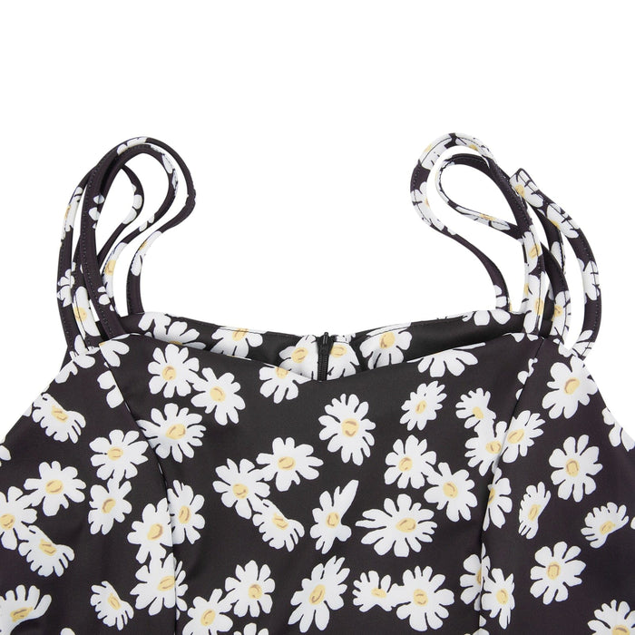Women Summer Sleeveless Backless Little Daisy Printed Dress Beach Short Sundress Summer Mini Dress