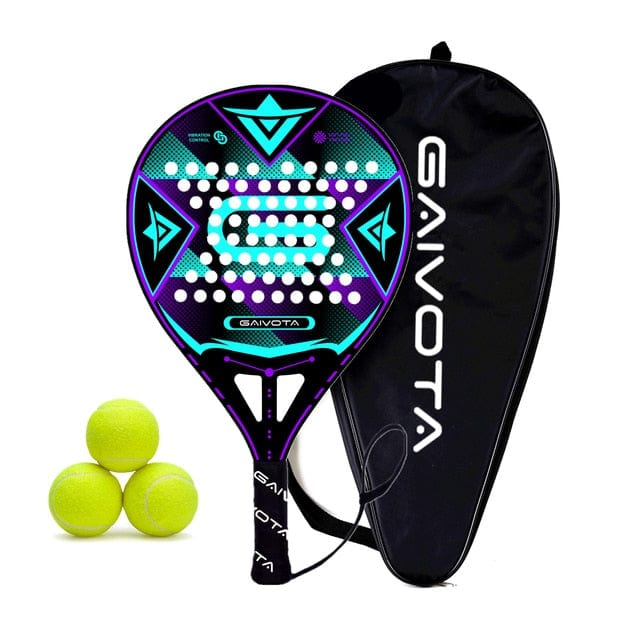 GAIVOTA 3D Foil Carbon Cage Tennis Racket Soft Paddle Racket with Pocket Lid