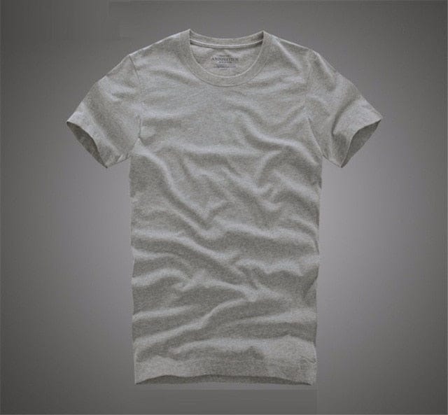 Men Tshirt 100% Cotton Solid Color O-Neck Short Sleeve T shirt Male High Quality