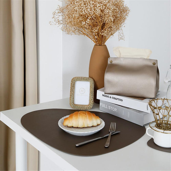 Luxury Placemat Coaster Set Soft PVC Leather Dinner Table Mat Waterproof Heat Insulation Non-Slip Tableware Pad Home Decor Gift