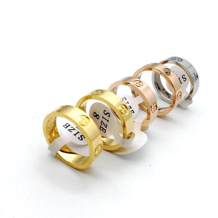 Titanium Steel Cross Love Wedding Ring For Women / Men