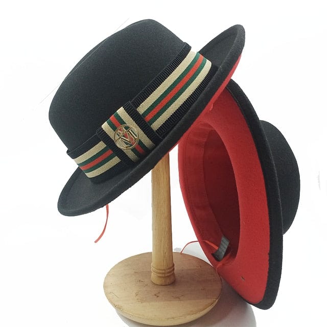Fedoras Hat For Men Jazz Hats Women&#39;s Hat Double-sided Color Cap Feather Accessories Cowboy Hat With Upturned Brim Wholesale