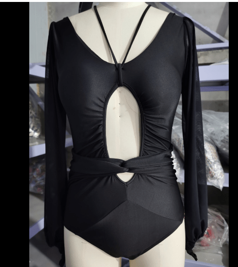 Vintage One Piece Swimsuit Female 2022 Long Sleeve Swimwear Women Plus Size Bathing Suit Print Bandage Summer Bathers Monokini