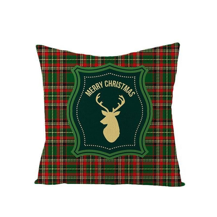 Green Linen Christmas Pillowcase Home Christmas Sofa Pillowcase Christmas  christmas pillow