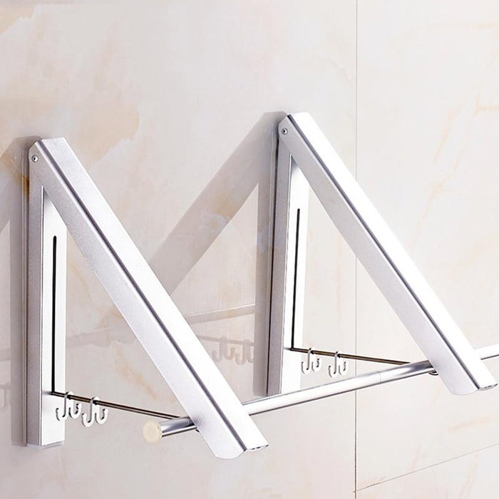 Clothes Hanger Space Invisible Aluminum Hanger Folding Portable Drying Rack Retractable Space Aluminum Towel Drying Anti-rust