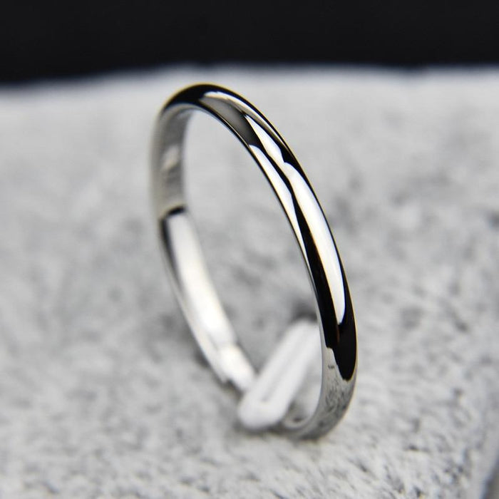 Titanium Steel Rose Gold Anti-allergy Smooth Simple Wedding Couples Rings