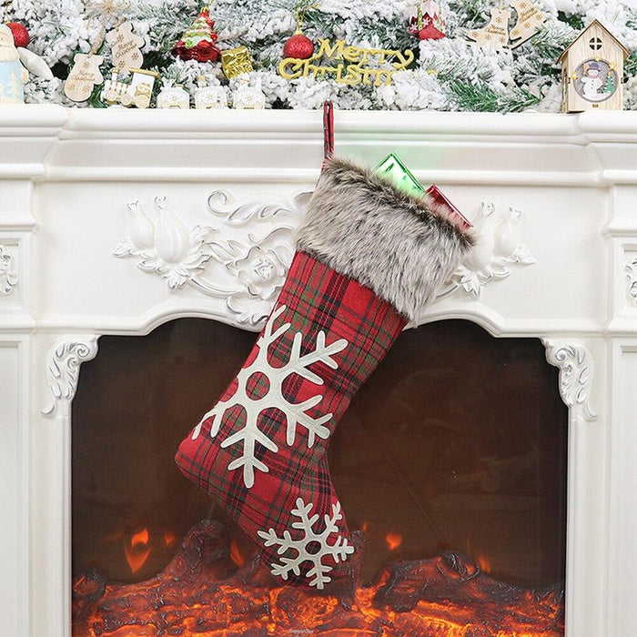 Christmas Stockings Gifts Cloth Santa Sack Socks Xmas Fireplace Gift Bag Christmas Gift Holders Socks Decoration Dropshipping