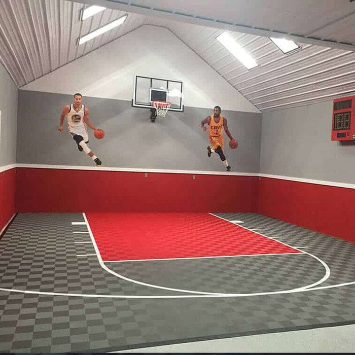Beable Outdoor Flooring Court 30.48*30.48CM In Tiles Blue Grey Easy Install Half Basketball Court in Your Backyard