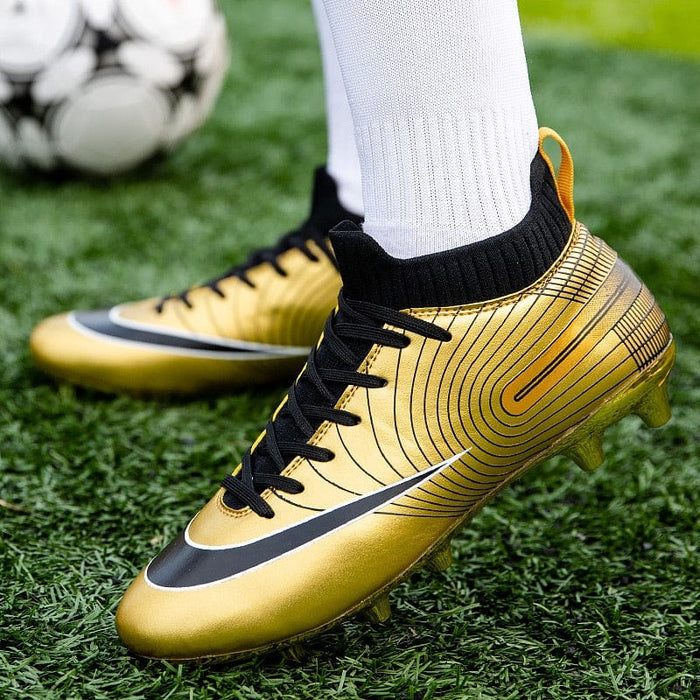 Men Soccer Shoes Professional Unisex Ankle Football Boots Cleats Grass Training Match Sneakers Futsal Professional Non Slip Soft