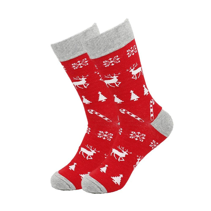 Christmas Tree Snow Elk Gift Cotton Happy Socks PEONFLY New 2020 Autumn Winter Christmas Socks Men Funny New Year Santa Claus