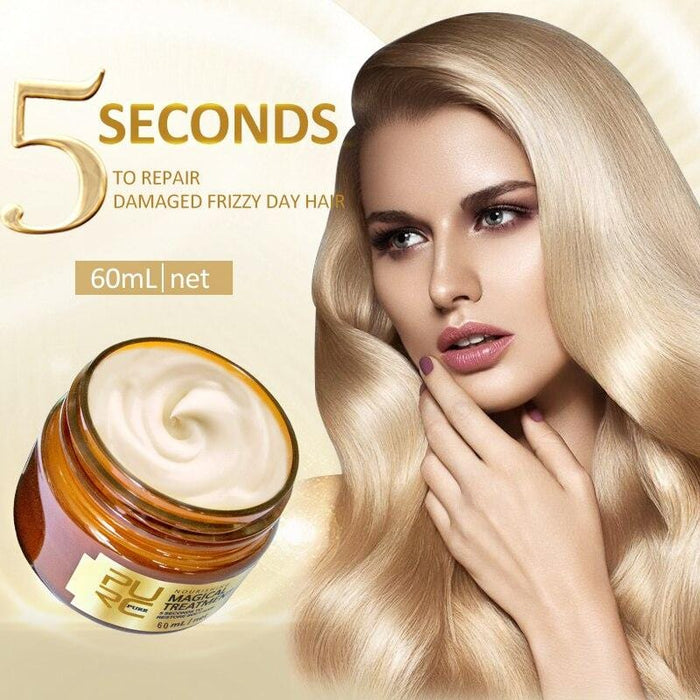 PURC Magical treatment mask 5 seconds Repairs damage restore soft hair 60ml for all hair types keratin Hair & Scalp Treatment